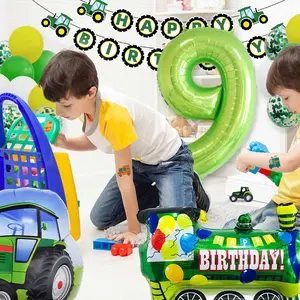 नई गर्म बिक्री ट्रैक्टर वाहन खेत विषय जन्मदिन की पार्टी डिजिटल वर्षगांठ गुब्बारा सजावट