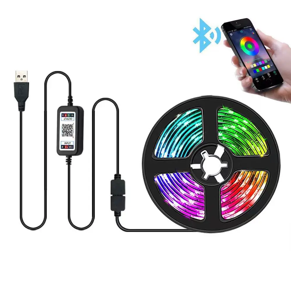 5050 rgb led strip lights 5m smart music APP wifi Remote Control 5v TV Background Light