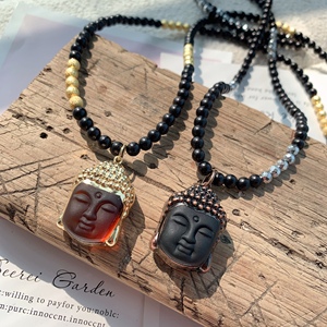 สร้อยคอจี้<span class=keywords><strong>พระ</strong></span>พุทธรูปหินธรรมชาติ BD-B3756 รุ่นใหม่ล่าสุด พร้อมลูกปัดและโซ่ สร้อยคอหินมงคล เครื่องประดับสำหรับผู้หญิงและผู้ชาย - Product Image 5