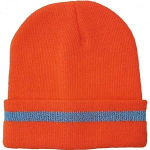 Gorro de Punto con Franja Reflectante, Gorro Deportivo Cálido para Invierno con Logotipo Bordado - Product Image 4