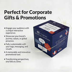 <span class=keywords><strong>Cube</strong></span> Magique Pliant Carré Magnétique Personnalisé OEM, Jouet Puzzle Publicitaire Imprimé <span class=keywords><strong>Photo</strong></span> 7cm, Forme Géométrique Changeante - Product Image 3