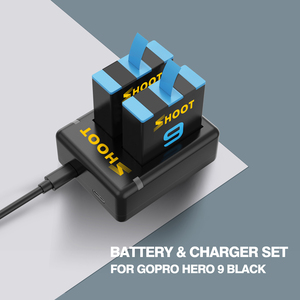 Spara il caricatore del pacchetto della batteria dello li-ione 1800mAh messo per il nero dell'eroe <span class=keywords><strong>9</strong></span> di GoPro 10 - Product Image 3