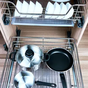 Küche herausziehen Schiebe schublade Draht körbe unter Spüle herausziehen Korb Draht herausziehen Speisekammer für Küchen schrank