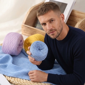 Pelote de fil mercerisé en fibre de bambou et coton cardé pour tricot à la main, idéale pour manteau de bébé DIY, fil doux et soyeux, respectueux de la peau - Product Image 6
