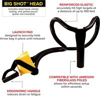 Kit de lanceur de ligne pour arbalète Big Shot comprenant une tête, 4 tiges d'extension de base FG, haute précision pour l'élagage des arbres et le placement de la ligne