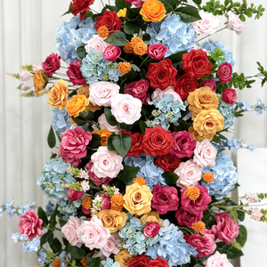 Columna de Flores Artificiales de Seda Realistas, Arcoíris, para Decoración de Bodas, Cumpleaños, Eventos, Fondo - Product Image 4