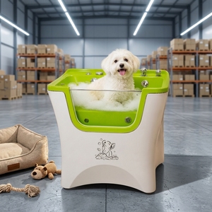 Bac de toilettage vétérinaire compact en acrylique blanc, ergonomique, pour petits <span class=keywords><strong>animaux</strong></span>, idéal avant la chirurgie - Product Image 1