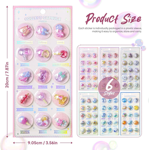 Juego de Pegatinas Personalizadas Azules, Lindas, Impermeables, de PVC con Impresión UV, con Diseño de Mariposas, Corazones, Decoración de Burbujas, Calcomanías 3D - Product Image 4