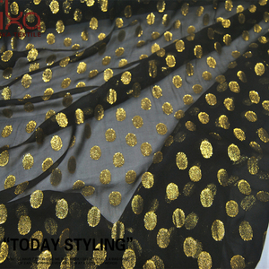 100% tinh khiết lụa Jacquard thổ cẩm vải voan lurex đen kim loại dệt đồng bằng nhuộm nhẹ chống UV váy đám cưới - Product Image 2