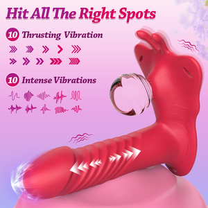 Vibrateur clitoridien vibrant pour femmes, à porter, avec fonction de frottement et de poussée, pour stimulation du point G et anal, jouet pour adultes - Product Image 4