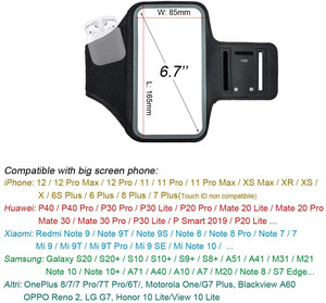 กระเป๋าคาดแขนใส่โทรศัพท์มือถือสำหรับเล่นกีฬาวิ่งสายรัดแขนแบบสะท้อนแสงปรับได้ที่ยึดกุญแจสมาร์ทโฟนหน้าจอสัมผัสสายรัดแขนสำหรับโทรศัพท์มือถือ - Product Image 3