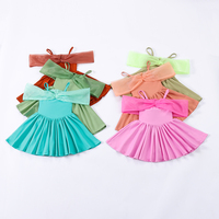 Vestido de niña de nailon y elastano certificado por CPC y CPSIA, venta al por mayor, tela para yoga infantil, conjunto de tenis, falda circular de boutique
