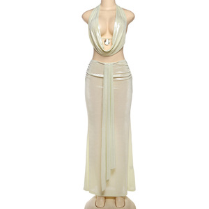 Camicie estive Sexy da donna abito elegante con cintura in vita e abito abbinato a vita alta set di abbigliamento da donna - Product Image 4