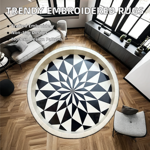 High Quality Modern Style Resin Crafts Tray Rounded Wood Bamboo Marble Inlay for Home Hotel Restaurant Bone Inlay Serving Tray - Product Image 3