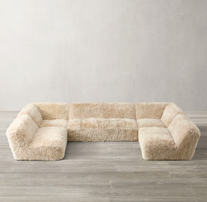 Sassanid Design New Arrival Design Award Contemporary American <strong>Yeti</strong> Sheepskin U-Sofa Sectional - Product Image 2