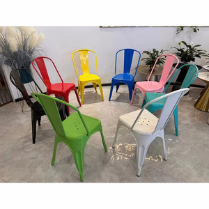Diseño antiguo Apilable Bistro Muebles <span class=keywords><strong>Silla</strong></span> Fácil de montar Hierro Metal Tolixs Metal <span class=keywords><strong>Silla</strong></span> de comedor - Product Image 1
