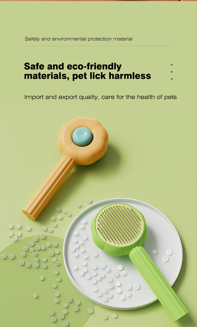 Flower Shaped Dogs Cat Hair Brush Remover Self Cleaning Slicker Sunflower Pet Dematting Comb
