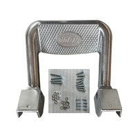 JOESHIER Accessoires Auto 4x4 Marchepieds Latéraux Universels en Aluminium Noir Thermolaqué Antidérapants avec Anneaux de Fixation pour Pick-up, Barres de Marche, Pédales Argentées