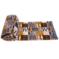 Kain Cetak Afrika Mewah dan Bergaya 100% Katun Batik Ankara untuk Gaun Pesta Kualitas Tinggi Grosir