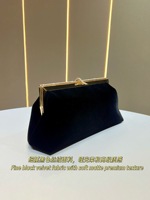 Sac de soirée à fermoir Kiss Lock, très tendance, pour ranger les cosmétiques, cartes, avec garniture en strass, élégant pour les banquets et les soirées, pochette pour femmes