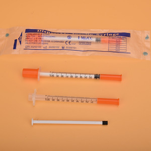 Siringa Monouso di Sicurezza per Insulina Animale 100 UI Sterile 1ml / 0.5ml con Ago Fisso 29G/30G/31G - Product Image 2