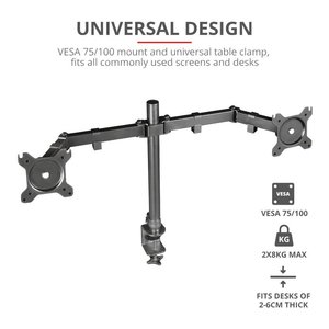 ขาตั้งจอทีวีแบบตั้งโต๊ะ (16 กก.) VESA 100 x 100 GXT 1120 Mara Dual Monitor Arm สีดำ 23941 - Product Image 3