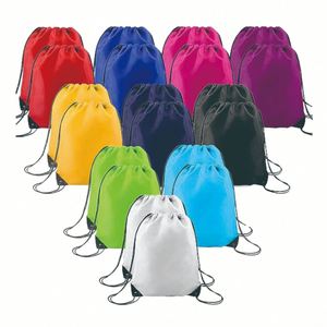 Bolsas de Zapatos Impermeables con Cordón y Logotipo Personalizado, Bolsa de Viaje con Cordón de Nailon para Gimnasio, Bolsa de Compras Promocional de Poliéster - Product Image 1