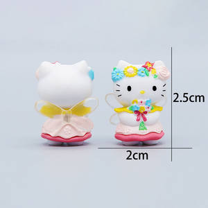 Dijes de Resina 3D de Gato KT Kawaii de Dibujos Animados, Flores, Vestido de Novia, Gatito, Accesorios para Decorar Carcasas de Teléfono, Suministro al por Mayor en Existencia - Product Image 4