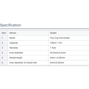 Outil de mesure de laboratoire Viscosimètre manuel à quatre tasses pour la peinture-4 viscosité - Product Image 5