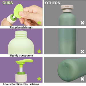 Mới Đến Du Lịch Dầu Gội Và Điều Hòa Chai Ánh Sáng Màu Xanh Lá Cây Mềm Có Thể Ép Du Lịch Dầu Gội Bơm Chai - Product Image 3
