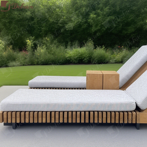 Đơn giản ngoài trời Ghế phòng chờ Gỗ Tếch đồ nội thất nông thôn đồ nội thất giường với cơ sở Nhôm Điều Chỉnh cơ chế rắn gỗ tếch ngu gục - Product Image 2