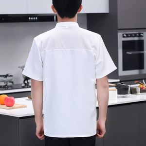 Coat Unisex Short Catering Jac Modern Restaurant Hotel Staff Uniform <b>Chef</b> <b>Jacket</b> White Long Sleeve - Product Image 3