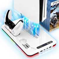 Support et station de refroidissement PS5 Slim Pro, station de charge pour manettes, ventilateur de refroidissement pour console PlayStation 5, accessoires PS5
