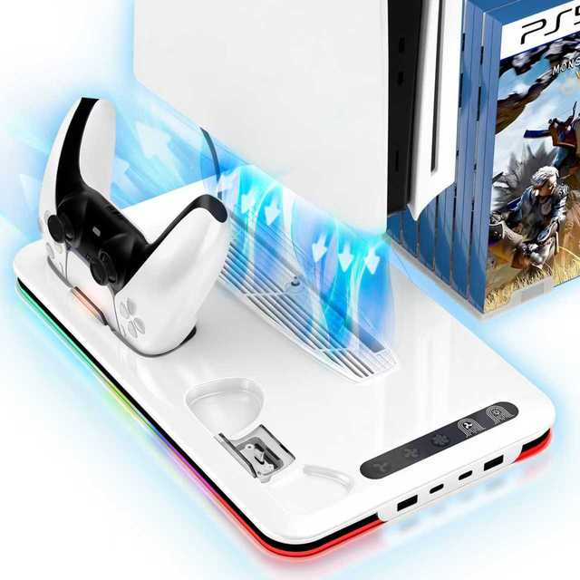 PS5 Slim Pro Stand and Cooling Station Controller Charging Station for PlayStation 5 Console Cooler Fan for PS5 Accessories