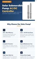 Pompe à eau solaire submersible 4TS3.5-60-D48/600 72V 900W avec contrôleur CC sans balais et contrôleur CA/CC pour puits profond