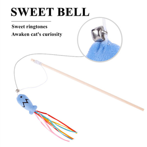 Giocattoli Interattivi per Gatti: Bastoncino in Legno Naturale con Erba Gatta per Gatti da Interno, Bacchetta Teaser per Gattini, Fornitore di Articoli per Animali Domestici - Product Image 4