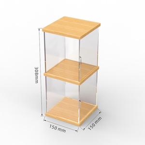 Vitrine en acrylique pour figurines avec étagères en bois pour le rangement de objets de collection et de boîtes mystères, armoire à 4 niveaux - Product Image 4