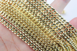 Chaînes cubaines rondes couleur champagne <span class=keywords><strong>or</strong></span>, unisexe, 60x0.55cm, originales, offre spéciale, bijoux tendance - Product Image 5