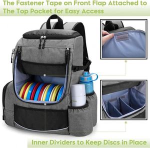 Mochila de golf de disco con muestra gratuita, bolsa de golf de frisbee con soporte lumbar acolchado para mayor comodidad, múltiples bolsillos y base de material PU impermeable. - Product Image 2