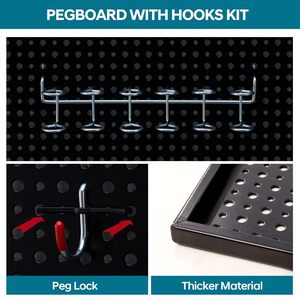 Thép Pegboard Kit với rộng lớn Phụ kiện cho công cụ lưu trữ và nhà để xe tổ chức Lưu trữ Holders & racks - Product Image 2