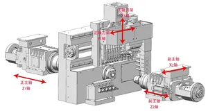 JIANKE MA125 mesin bubut cnc tipe Swiss, poros ganda 5 sumbu dengan pengumpan bar bintang cnc