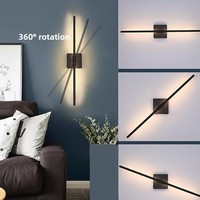 Lampe LED magnétique murale pour miroir de vanité, à brancher et à utiliser, avec lumière d'ambiance, contrôle tactile/télécommande, pour chambre à coucher, chevet, longue bande lumineuse