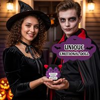 Poupée en peluche vampire d'Halloween, vampire mignon au crochet pour les décorations d'Halloween Party Favor Spooky Gift (Purple)