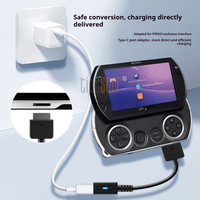 Câble de charge haute vitesse Tideseer PD Type-C femelle vers PSPGO, matériau PVC, noir, 10 cm, pratique pour les joueurs de jeux vidéo