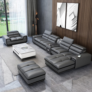 Divano Modulare in Pelle Ecologica con Spugna Artistica, Stile <span class=keywords><strong>Moderno</strong></span> Minimalista Italiano, Gambe in Acciaio Inossidabile, <span class=keywords><strong>Grande</strong></span> per <span class=keywords><strong>Soggiorno</strong></span> - Product Image 2