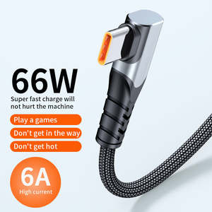 สายชาร์จเร็ว USB Type-C Pd 100W แบบโค้งงอ90องศาสำหรับ Samsung สำหรับ Xiaomi - Product Image 2