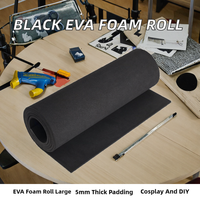 Rouleau de feuilles de mousse EVA noire de qualité supérieure, grande épaisseur 5 mm, découpe 13,9" x 59", densité 86 kg/m³, pour Halloween, cosplay, costumes, artisanat, bricolage