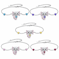 SPJ 2026 Nouveau Bracelet Charme Axolotl en Argent Sterling S925, Bijou Animal Mignon de Dessin Animé, Cadeau pour Femme, Vente Directe Usine