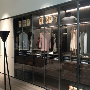 Armoire de rangement en bois avec porte en verre design haut de gamme moderne pour la chambre à coucher - Product Image 5