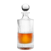 Decanter di Whisky a cilindro verticale creativo in cristallo di vendita diretta Hotsale con coperchio a forma di sfera 800ML